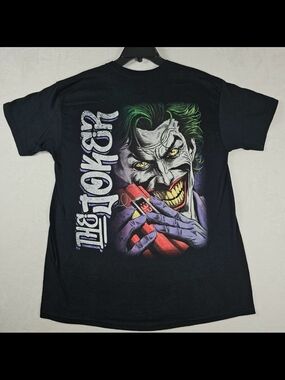 The Joker Shirt Black Graphic Tee Batman Villain CVLA Men's Large DC Comics